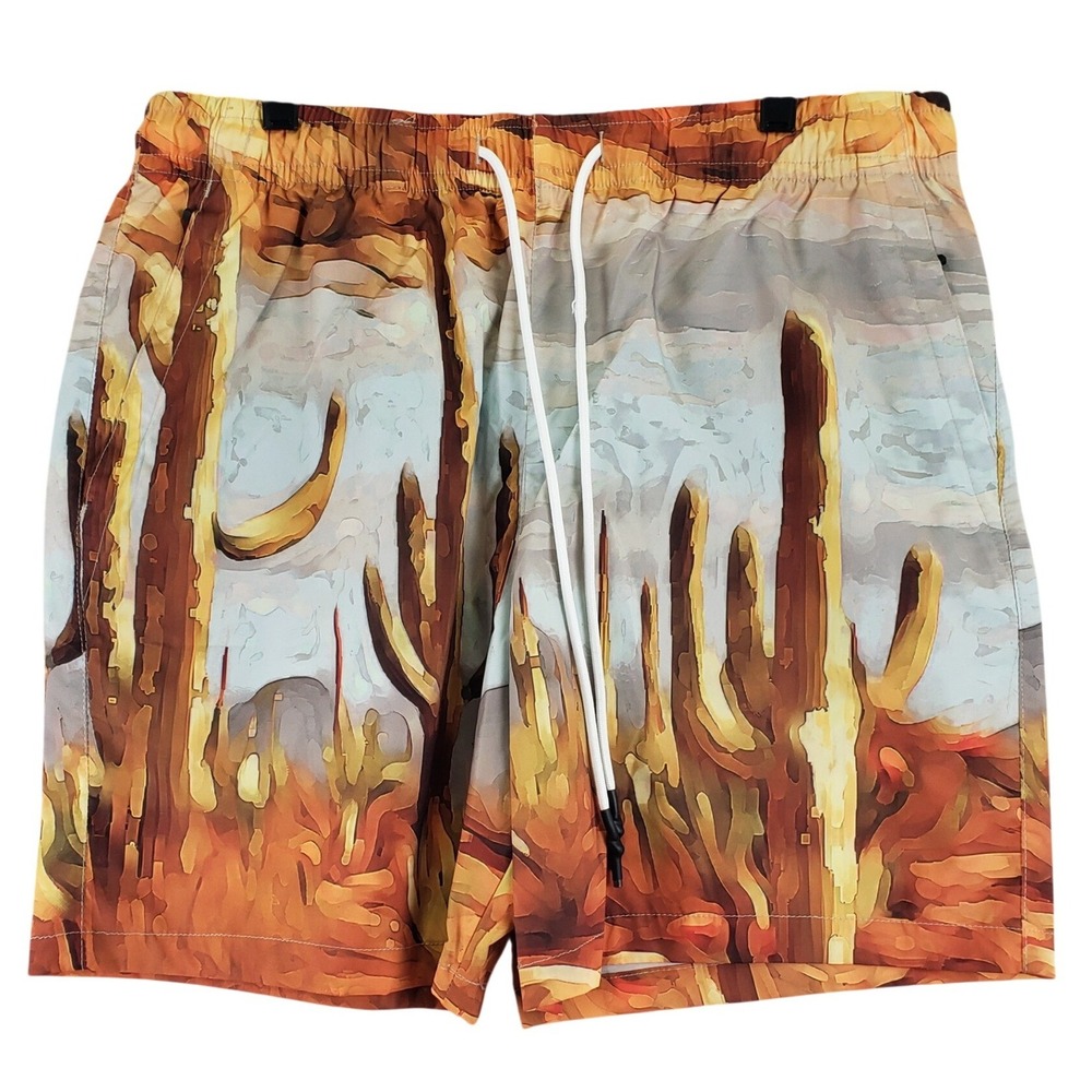 Jordan Craig Legacy Edition Swim Shorts Mens XL South West Desert Cactus Graphic